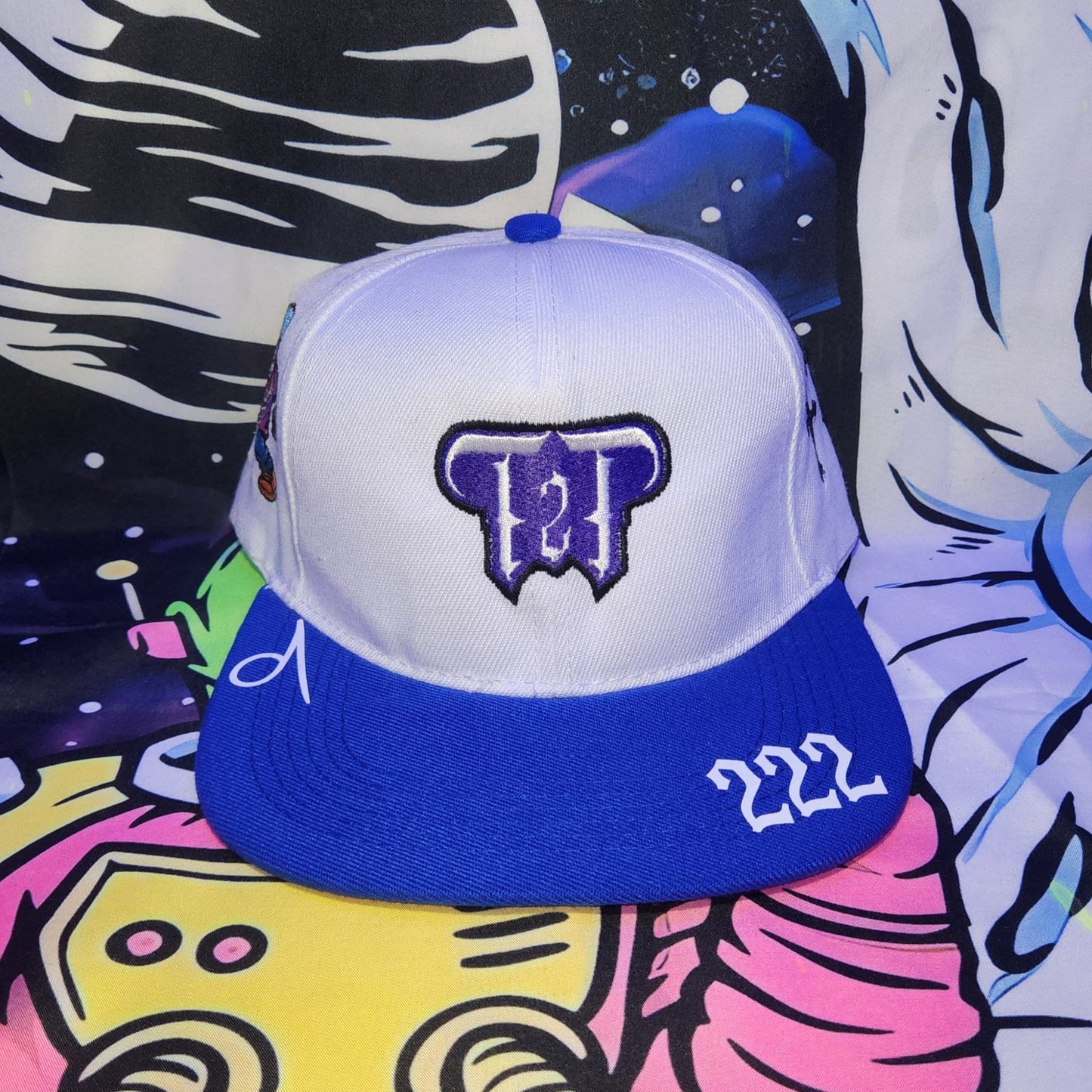 Gorra Plana Abierta 6 Paneles | BLESSBOY - SANDWICH BLANCA - AZUL