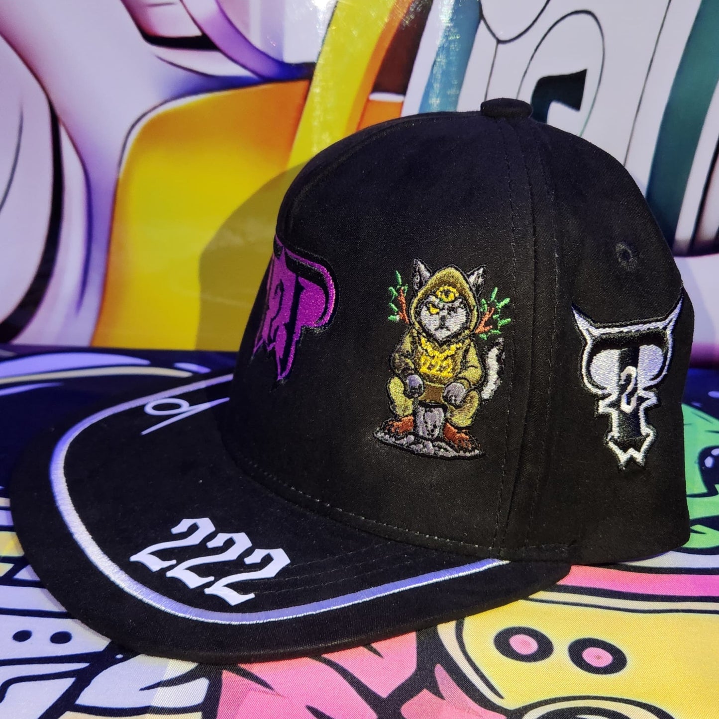 Gorra Plana Abierta 6 Paneles | GREEN ORACLE - NEGRA REFLECTIVA