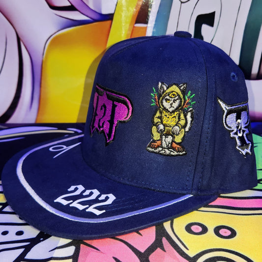 Gorra Plana Abierta 6 Paneles | GREEN ORACLE - AZUL REY REFLECTIVA