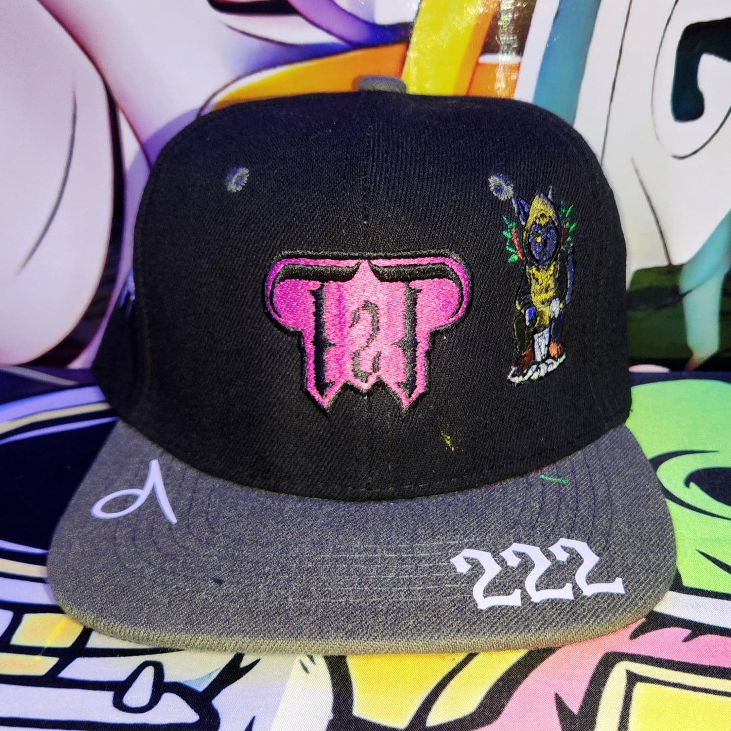 Gorra Plana Abierta 6 Paneles | GREEN ORACLE - SANDWICH NEGRA - GRIS