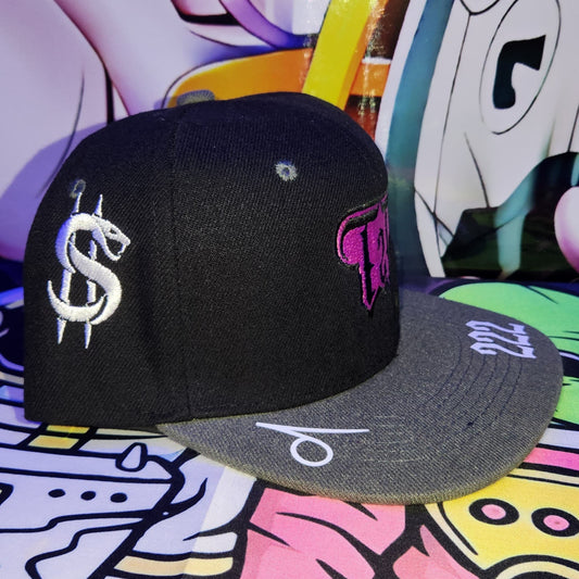 Gorra Plana Abierta 6 Paneles | GREEN ORACLE - SANDWICH NEGRA - GRIS