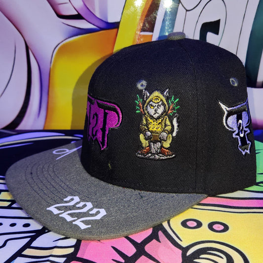 Gorra Plana Abierta 6 Paneles | GREEN ORACLE - SANDWICH NEGRA - GRIS