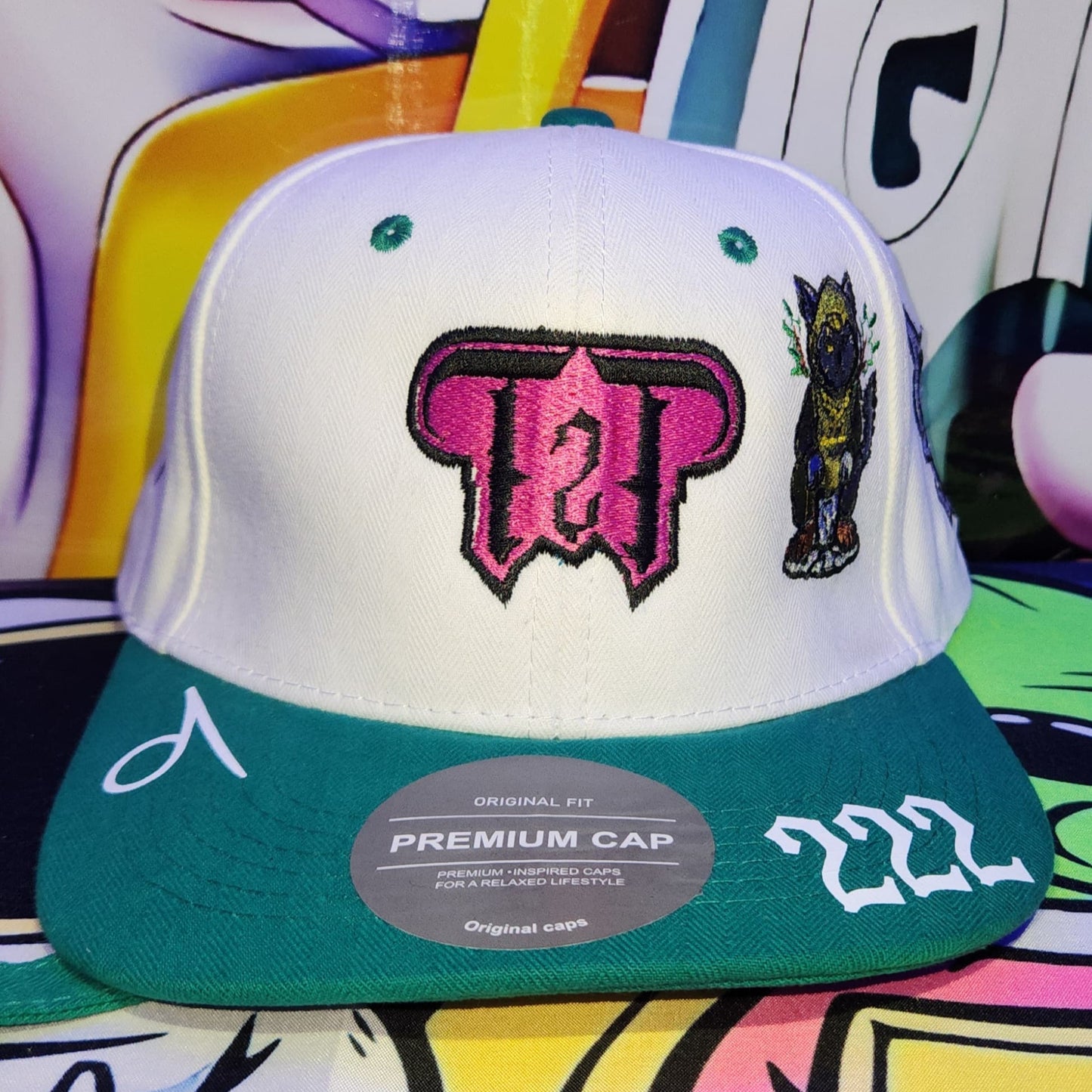 Gorra Curva Abierta 6 Paneles | GREEN ORACLE - SANDWICH BLANCA - VERDE