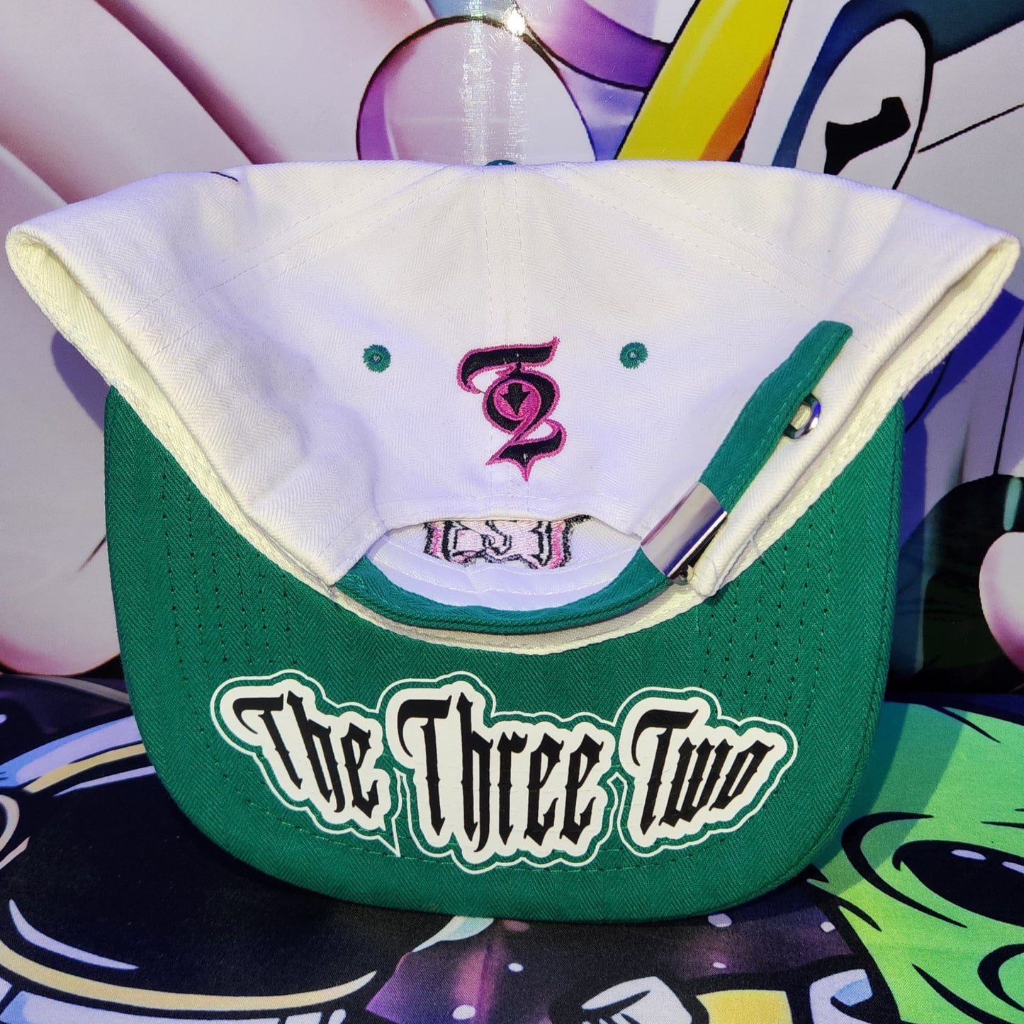 Gorra Curva Abierta 6 Paneles | GREEN ORACLE - SANDWICH BLANCA - VERDE