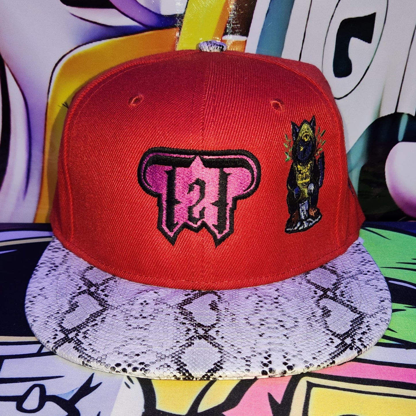 Gorra Plana Abierta 6 Paneles | GREEN ORACLE - ROJA SERPIENTE