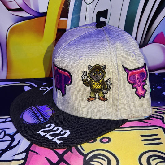Gorra Plana Abierta 6 Paneles | PEACEBURN - SANDWICH GRIS CLARO - NEGRO