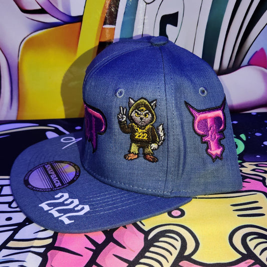Gorra Plana Abierta 6 Paneles | PEACEBURN - AZUL PETROLEO