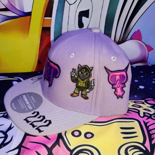 Gorra Curva Abierta 6 Paneles | PEACEBURN - SANDWICH PURPURA - GRIS