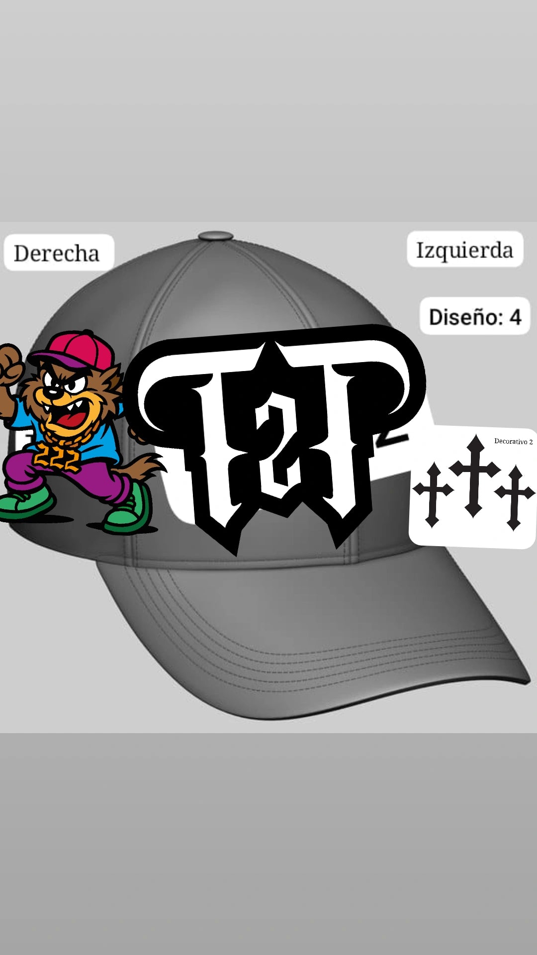 Gorra Abierta Black and White T-zon | (COLOR) Colección Exclusiva 6 paneles